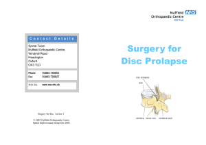 Surgery for Disc Prolapse