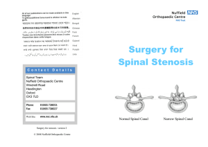Surgery for Spinal Stenosis