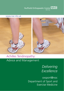 Delivering Excellence Achilles Tendinopathy: Advice and Management
