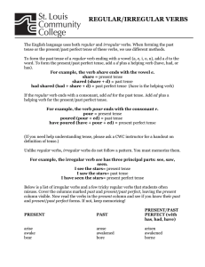 REGULAR/IRREGULAR VERBS