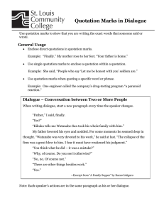 Quotation Marks in Dialogue General Usage