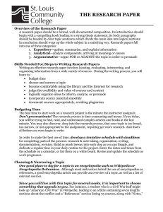 THE RESEARCH PAPER  Overview of the Research Paper