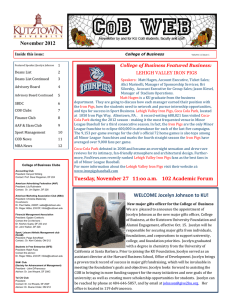 College of Business Featured Business: LEHIGH VALLEY IRON PIGS