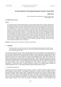 An Action Research on Developing Prospective Teachers’ Inquiry Skills Sitkiye Kuter