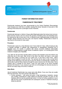 PARENT INFORMATION SHEET PAMIDRONATE TREATMENT