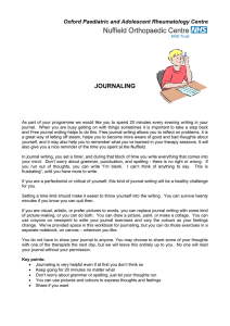 JOURNALING Oxford Paediatric and Adolescent Rheumatology Centre