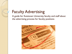 Faculty Advertising A guide for Kutztown University faculty and staff about
