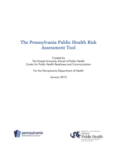 The Pennsylvania Public Health Risk Assessment Tool