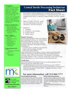 Fact Sheet Central Sterile Processing Technician