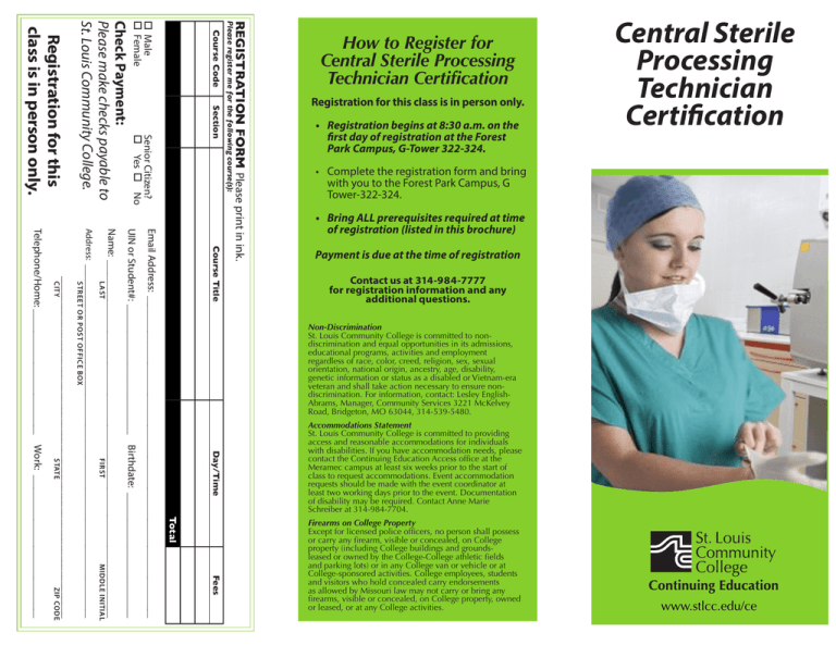 sterile processing certification