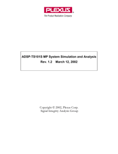 ADSP-TS101S MP System Simulation and Analysis  Copyright © 2002, Plexus Corp.