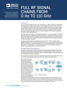FULL RF SIGNAL CHAINS FROM 0 Hz TO 110 GHz