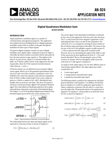 AN-924 APPLICATION NOTE  Digital Quadrature Modulator Gain