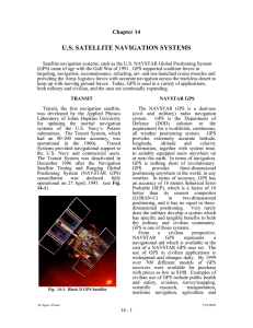 U.S. SATELLITE NAVIGATION SYSTEMS Chapter 14