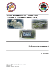 Ground-Based Midcourse Defense (GMD) Validation of Operational Concept  (VOC) Environmental Assessment