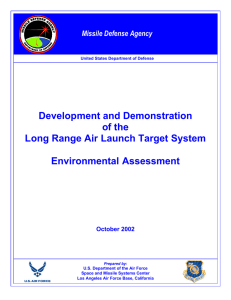 Development and Demonstration of the Long Range Air Launch Target System Environmental Assessment