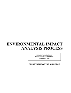 ENVIRONMENTAL IMPACT ANALYSIS PROCESS DEPARTMENT OF THE AIR FORCE SAIPAN (PACBAR) RADAR