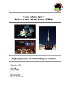 Missile Defense Agency Ballistic Missile Defense System (BMDS)