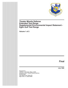 Theater Missile Defense Extended Test Range Supplemental Environmental Impact Statement -