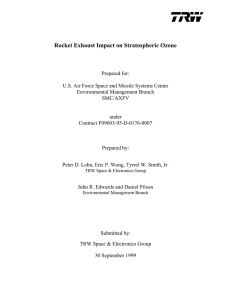 TRW Rocket Exhaust Impact on Stratospheric Ozone