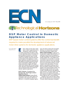 Technological DSP Motor Control In Domestic Appliance Applications