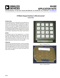 AN-660 APPLICATION NOTE XY-Matrix Keypad Interface to MicroConverter By Brian Moss