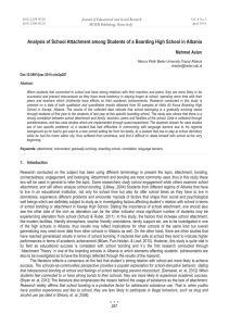 Analysis of School Attachment among Students of a Boarding High... Mehmet Aslan Journal of Educational and Social Research MCSER Publishing, Rome-Italy