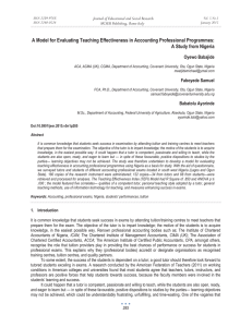 A Model for Evaluating Teaching Effectiveness in Accounting Professional Programmes: