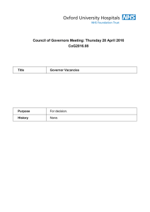 Council of Governors Meeting: Thursday 28 April 2016 CoG2016.08  For decision.