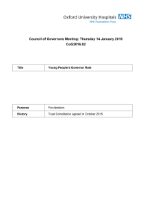 Council of Governors Meeting: Thursday 14 January 2016 CoG2016.02  For decision.