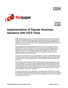 Red paper Implementation of Popular Business Solutions with CICS Tools