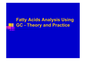 Fatty Acids Analysis Using GC - Theory and Practice