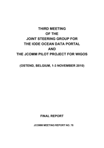 THIRD MEETING OF THE JOINT STEERING GROUP FOR THE IODE OCEAN DATA PORTAL