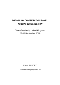 DATA BUOY CO-OPERATION PANEL TWENTY-SIXTH SESSION  Oban (Scotland), United Kingdom