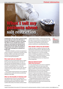 What I tell my patients about salt restriction Patient information