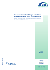 Thermo-mechanical Modelling and Simulation of Magnesium Alloys during Extrusion Process