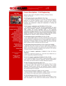 Course Descriptions - Civil Engineering 2005-2006 Undergraduate Bulletin