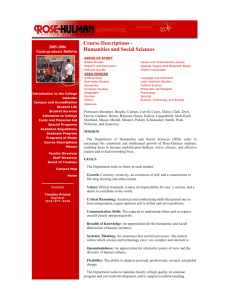 Course Descriptions - Humanities and Social Sciences 2005-2006 Undergraduate Bulletin
