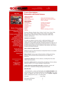 Course Descriptions - Humanities and Social Sciences 2006-2007 Undergraduate Bulletin