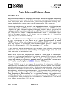 MT-088 TUTORIAL  Analog Switches and Multiplexers Basics