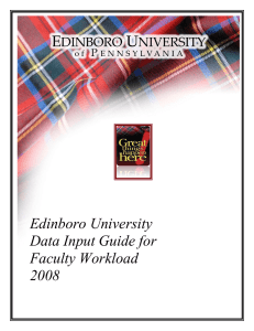 Edinboro University Data Input Guide for Faculty Workload