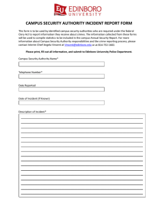 CAMPUS SECURITY AUTHORITY INCIDENT REPORT FORM