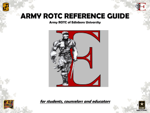 ARMY ROTC REFERENCE GUIDE for students, counselors and educators 1