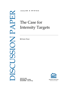 DISCUSSION PAPER The Case for Intensity Targets