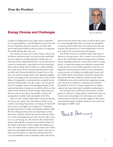 From the President Energy Choices and Challenges