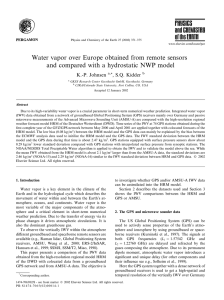 Water vapor over Europe obtained from remote sensors K.-P. Johnsen