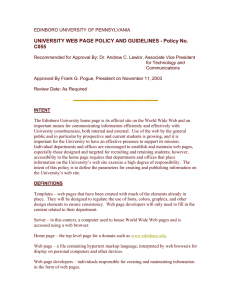 UNIVERSITY WEB PAGE POLICY AND GUIDELINES C055