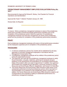 PROBATIONARY MANAGEMENT EMPLOYEE EVALUATIONS-Policy No. G017