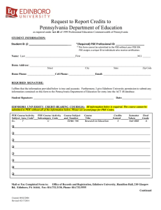 Request to Report Credits to Pennsylvania Department of Education     Student ID: