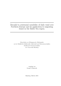 Decadal to centennial variability of daily wind over